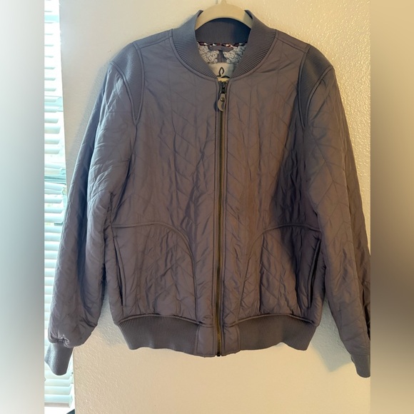 Prana Women's Quilted Bomber Jacket in Lavender - Picture 9 of 10